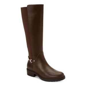 GIANI BERNINI Womens Brown Barnibee Toe Block Heel Leather Riding Boot 5.5 M